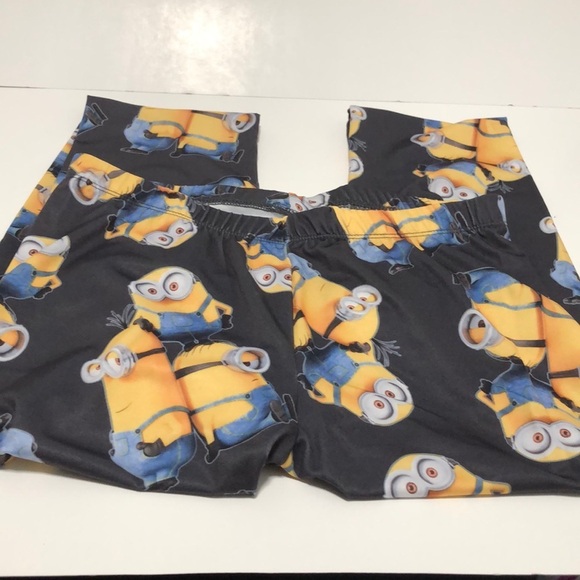 New Minion Leggings Small Juniors Black - Picture 1 of 3